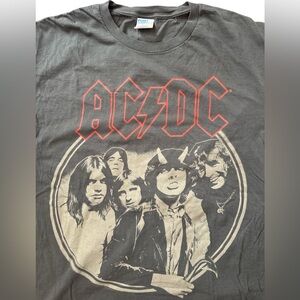 AC/DC Y2K Men’s‎ Gray T-Shirt Size Large Grunge Hair Band Metal T-Shirt Rocker